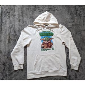 H&M Star Wars Mandalorian Yoda Pullover Hoodie Men's Size Small White